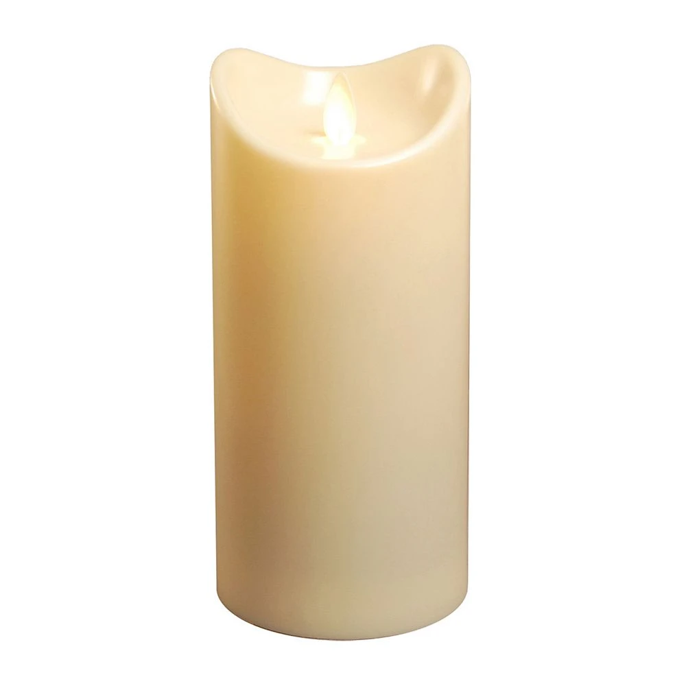 LumaBase Battery Operated 7" Pillar Candle With Moving Flame