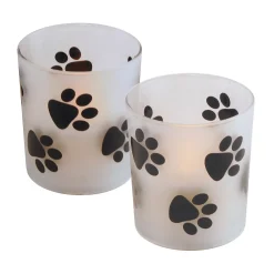 LumaBase Paw Print LED Candle 2-piece Set