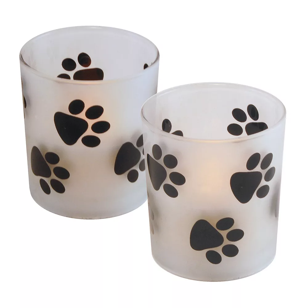 LumaBase Paw Print LED Candle 2-piece Set