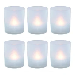 LumaBase Frosted Plastic Warm White LED Candle 6-piece Set