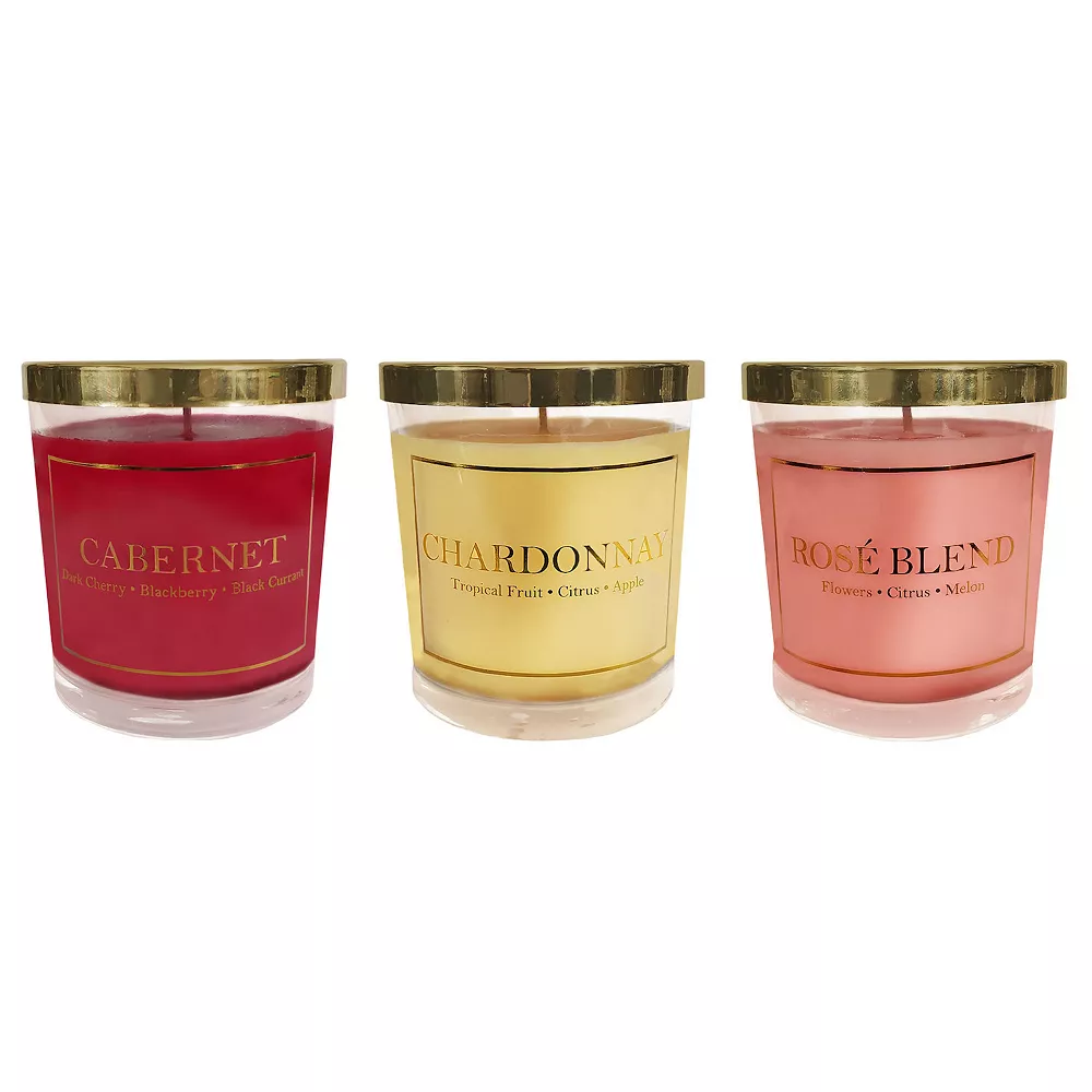 LumaBase Wine Collection Scented Candles (Set Of 3)