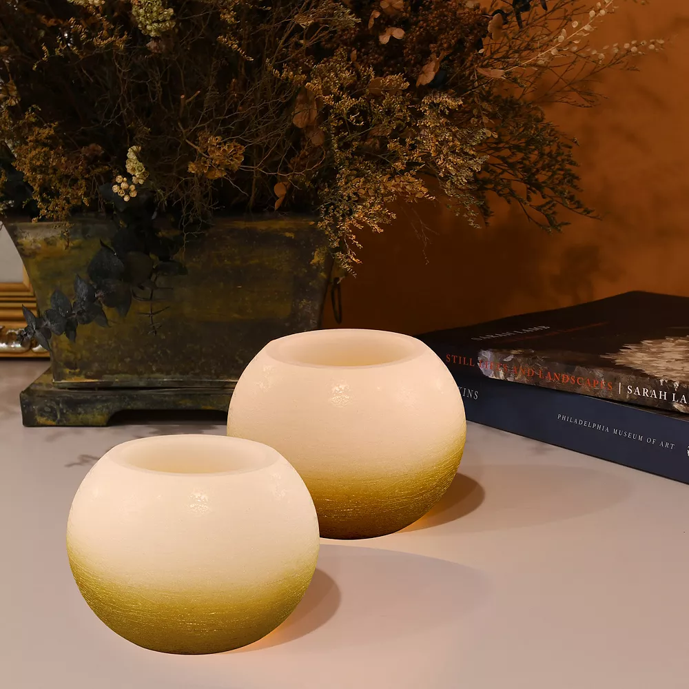 LumaBase Round LED Unscented Candle 2-piece Set - Image 3