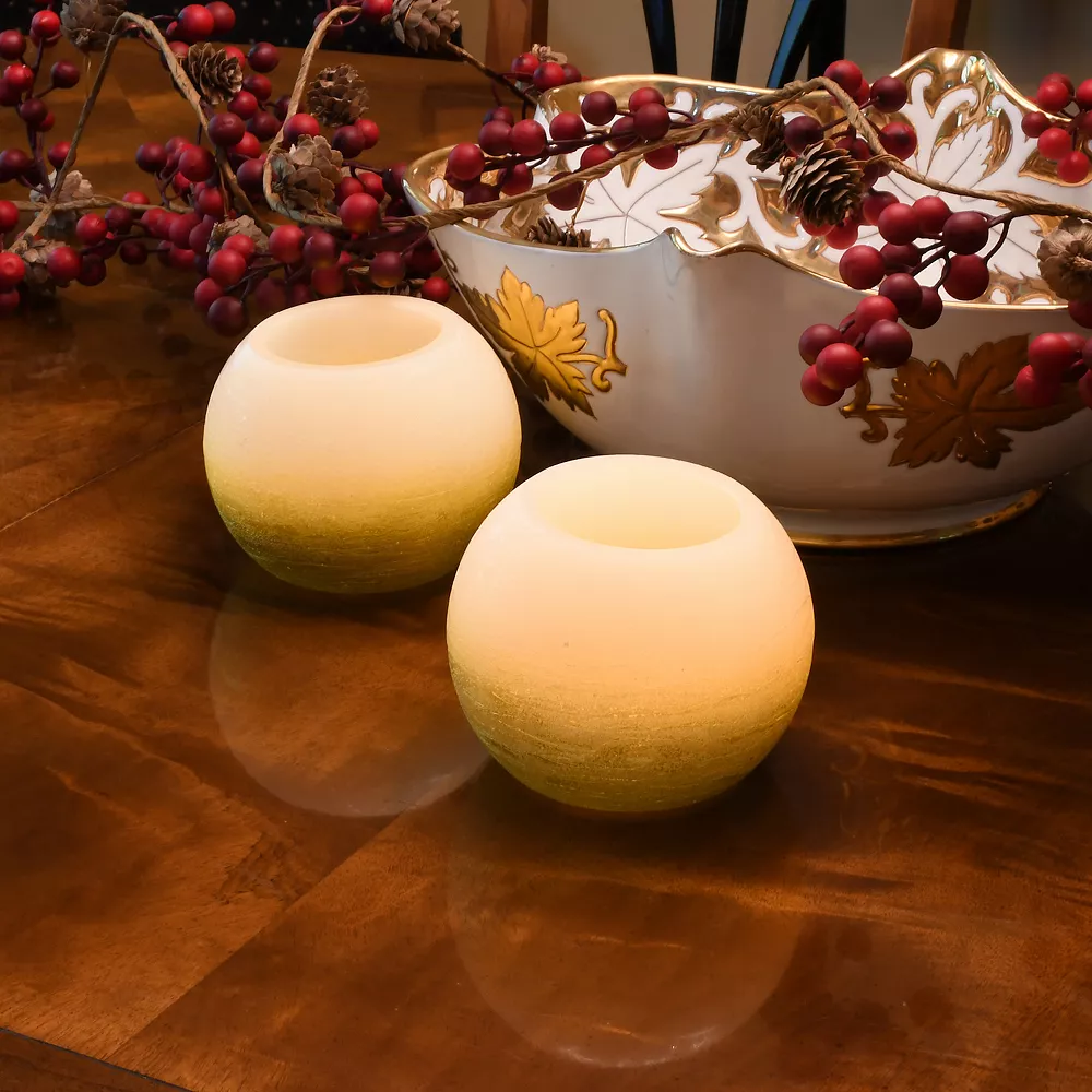 LumaBase Round LED Unscented Candle 2-piece Set - Image 5