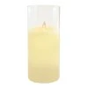 LumaBase 10" Battery Operated LED Realistic Wax Candle In A Glass Holder