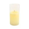 LumaBase 8" Battery Operated LED Realistic Flame Wax Candle In Glass Holder