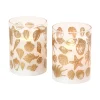 LumaBase Seashells Battery Operated Wax Candles In Glass Holders With Moving Flame 2-piece Set