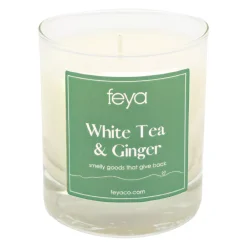 Feya Candle 6.5-oz. White Tea & Ginger Soy Wax Candle