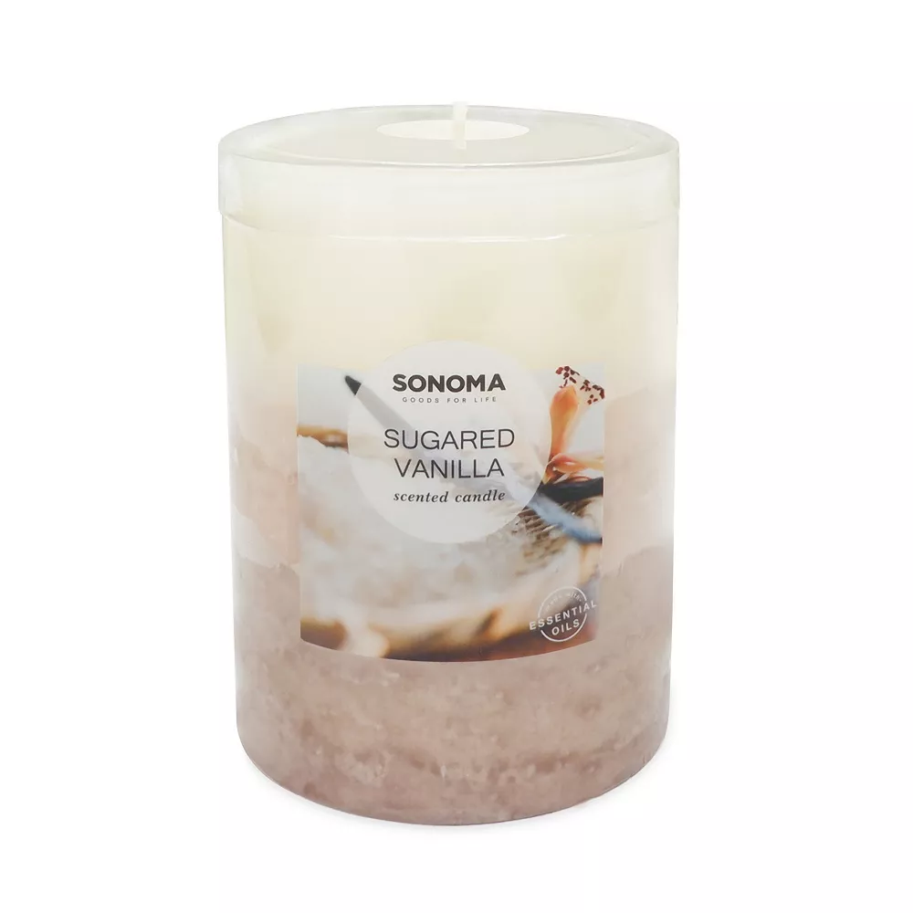 Sonoma Goods For Life® Sugared Vanilla 3" X 4" Pillar Candle