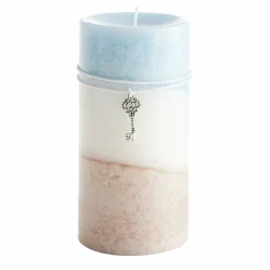 Pier 1 Pink Champagne 3x6 Layered Pillar Candle