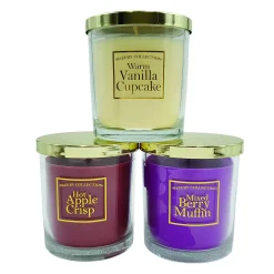 LumaBase Bake Shoppe Collection Vanilla Cupcake, Apple Crisp, And Berry Muffin Candle Jar 3-piece Set