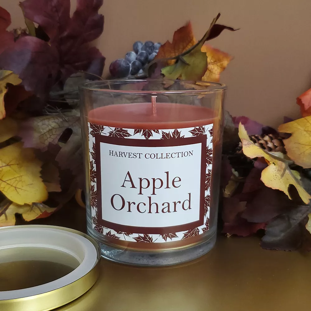 LumaBase Harvest Collection Apple Orchard, Cinnamon Stick, & Pumpkin Spice Candle Jar 3-piece Set - Image 3