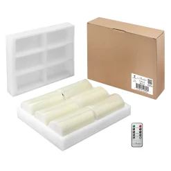 Stonebriar Collection Real Wax Flameless LED Pillar Candles With Remote & Timer 6-piece Set