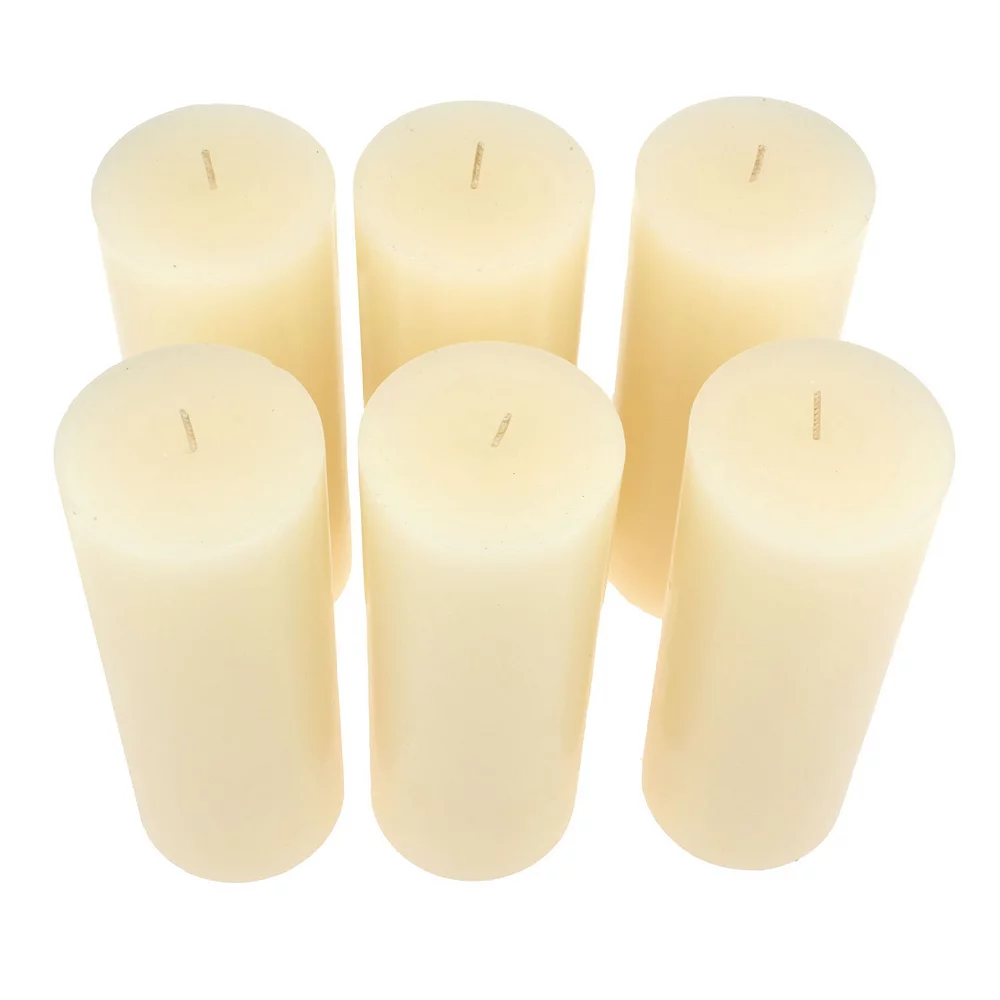 Stonebriar Collection Tall Long-Burning Unscented Wax Pillar Candles 6-piece Set - Image 6