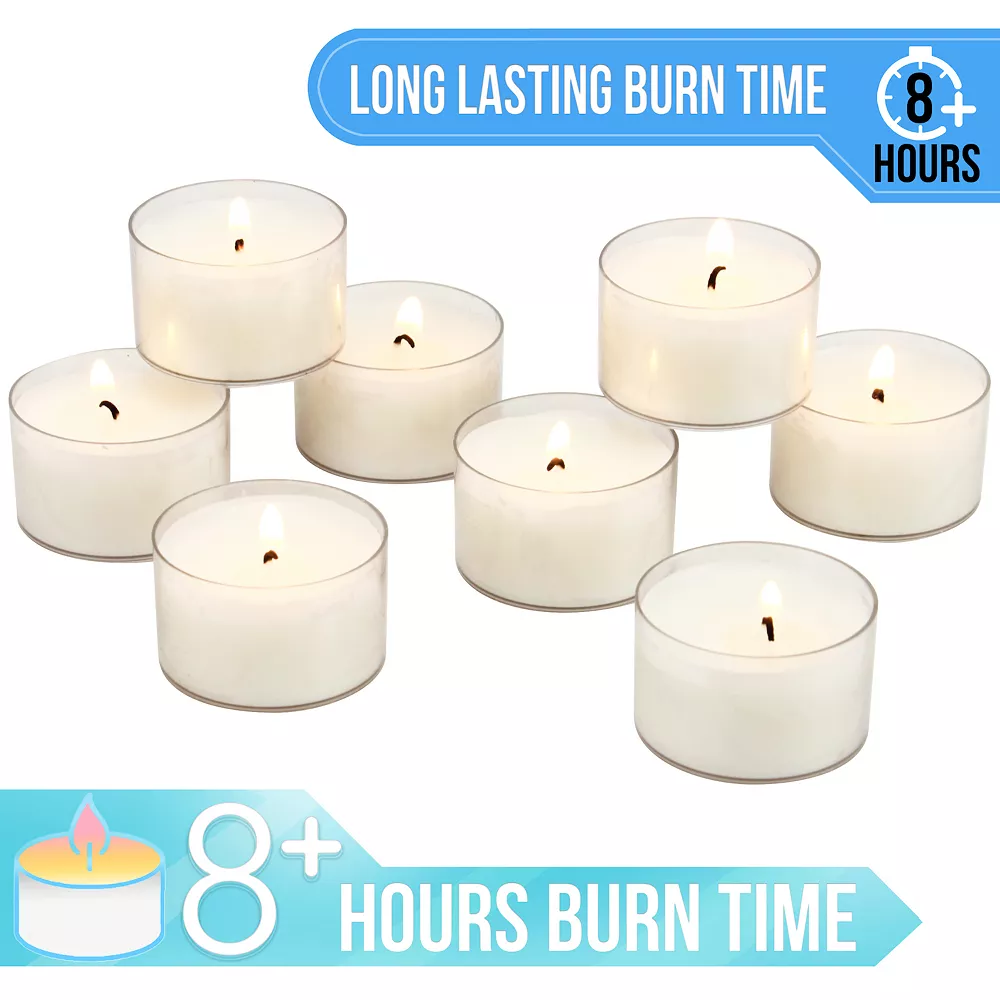 Stonebriar Collection Unscented Smokeless Long-Burning Tea Light Candles 48-piece Set - Image 2