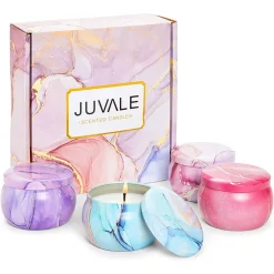 Juvale Scented Soy Wax Candles Gift Set For Women (4 Pack)