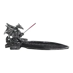 F.C Design FC Design 10.25"W Silver Dragon With Sword Incense Burner Sticks Holder