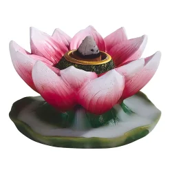 F.C Design FC Design 3"W Pink Lotus Flower Backflow Incense Burner