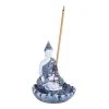 F.C Design FC Design 4.25"H Gautama Buddha Earth Touching Statue With Louts Incense Burner Incense Sticks Holder In Blue And White Finish