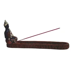 F.C Design FC Design 10"W Red Thai Buddha Earth Touching Statue Incense Burner Incense Sticks Holder