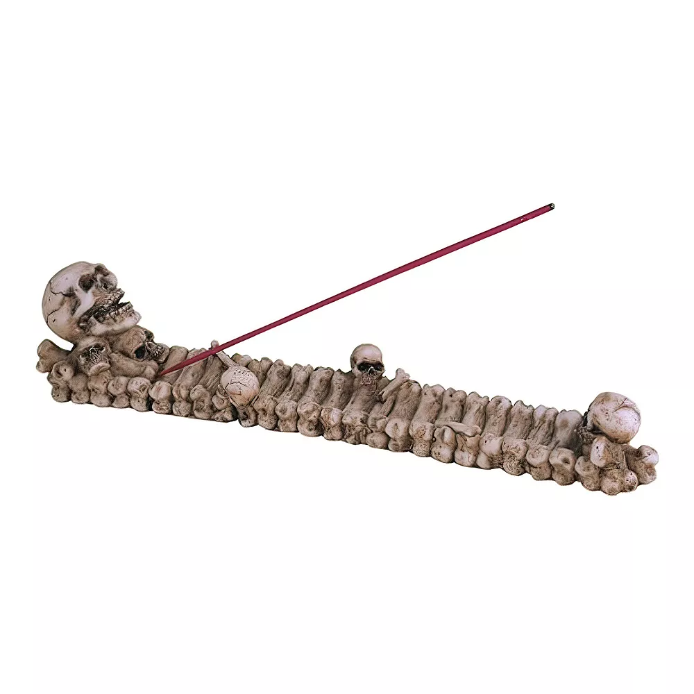 F.C Design FC Design 10"W Skull Incense Burner Incense Sticks Holder Fantasy Decoration Figurine