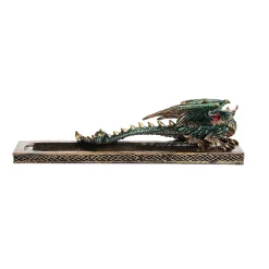 F.C Design FC Design 11"W Green Dragon Incense Burner Figurine Statue