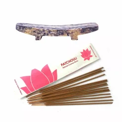 Global Crafts Carved Soapstone Incense Holder With Stick Incense